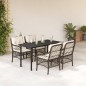 vidaXL Set comedor de jardín 5 piezas y cojines ratán sintético marrón