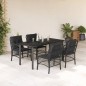 vidaXL Set de muebles jardín 5 pzas con cojines ratán sintético negro vidaXL Set de muebles jardín 5 pzas con cojines ratán sintético negro