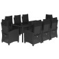 vidaXL Set de comedor de jardín 9 pzas y cojines ratán sintético negro vidaXL Set de comedor de jardín 9 pzas y cojines ratán sintético negro