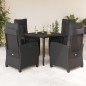 vidaXL Set de muebles jardín 5 pzas con cojines ratán sintético negro vidaXL Set de muebles jardín 5 pzas con cojines ratán sintético negro