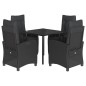 vidaXL Set de muebles jardín 5 pzas con cojines ratán sintético negro vidaXL Set de muebles jardín 5 pzas con cojines ratán sintético negro