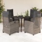 vidaXL Set comedor de jardín 5 piezas con cojines ratán sintético gris vidaXL Set comedor de jardín 5 piezas con cojines ratán sintético gris