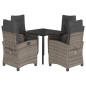 vidaXL Set comedor de jardín 5 piezas con cojines ratán sintético gris vidaXL Set comedor de jardín 5 piezas con cojines ratán sintético gris