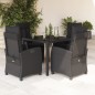 vidaXL Set de muebles jardín 5 pzas con cojines ratán sintético negro vidaXL Set de muebles jardín 5 pzas con cojines ratán sintético negro