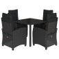 vidaXL Set de muebles jardín 5 pzas con cojines ratán sintético negro vidaXL Set de muebles jardín 5 pzas con cojines ratán sintético negro