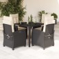 vidaXL Set de muebles jardín 5 pzas con cojines ratán sintético negro vidaXL Set de muebles jardín 5 pzas con cojines ratán sintético negro