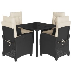 vidaXL Set de muebles jardín 5 pzas con cojines ratán sintético negro