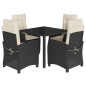 vidaXL Set de muebles jardín 5 pzas con cojines ratán sintético negro vidaXL Set de muebles jardín 5 pzas con cojines ratán sintético negro