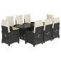 vidaXL Set de comedor de jardín 9 pzas y cojines ratán sintético negro vidaXL Set de comedor de jardín 9 pzas y cojines ratán sintético negro