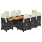 vidaXL Set de comedor de jardín 9 pzas y cojines ratán sintético negro vidaXL Set de comedor de jardín 9 pzas y cojines ratán sintético negro