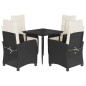 vidaXL Set de muebles jardín 5 pzas con cojines ratán sintético negro vidaXL Set de muebles jardín 5 pzas con cojines ratán sintético negro