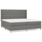 vidaXL Cama box spring con colchón tela gris oscuro 200x200 cm
