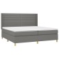 vidaXL Cama box spring con colchón tela gris oscuro 200x200 cm