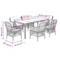 vidaXL Set comedor jardín 7 pzas y cojines ratán sintético gris vidaXL Set comedor jardín 7 pzas y cojines ratán sintético gris