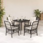 vidaXL Set de muebles jardín 5 pzas con cojines ratán sintético negro