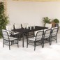 vidaXL Set de comedor de jardín 9 pzas y cojines ratán sintético negro vidaXL Set de comedor de jardín 9 pzas y cojines ratán sintético negro