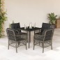 vidaXL Set comedor de jardín 5 piezas con cojines ratán sintético gris vidaXL Set comedor de jardín 5 piezas con cojines ratán sintético gris