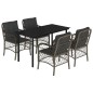 vidaXL Set comedor de jardín 5 piezas con cojines ratán sintético gris vidaXL Set comedor de jardín 5 piezas con cojines ratán sintético gris