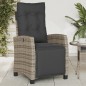 vidaXL Sillones reclinables jardín con reposapiés 2 uds ratán PE gris vidaXL Sillones reclinables jardín con reposapiés 2 uds ratán PE gris