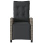 vidaXL Sillones reclinables jardín con reposapiés 2 uds ratán PE gris vidaXL Sillones reclinables jardín con reposapiés 2 uds ratán PE gris