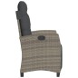 vidaXL Sillones reclinables jardín con reposapiés 2 uds ratán PE gris vidaXL Sillones reclinables jardín con reposapiés 2 uds ratán PE gris