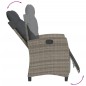 vidaXL Sillones reclinables jardín con reposapiés 2 uds ratán PE gris vidaXL Sillones reclinables jardín con reposapiés 2 uds ratán PE gris