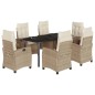 vidaXL Set comedor de jardín 7 pzas con cojines ratán sintético beige vidaXL Set comedor de jardín 7 pzas con cojines ratán sintético beige
