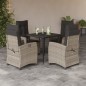 vidaXL Set comedor de jardín 5 pzas cojines ratán sintético gris claro vidaXL Set comedor de jardín 5 pzas cojines ratán sintético gris claro