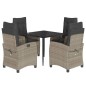 vidaXL Set comedor de jardín 5 pzas cojines ratán sintético gris claro vidaXL Set comedor de jardín 5 pzas cojines ratán sintético gris claro