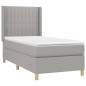 vidaXL Cama box spring con colchón tela gris claro 90x200 cm vidaXL Cama box spring con colchón tela gris claro 90x200 cm