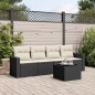 vidaXL Set de muebles de jardín 5 pzas y cojines ratán sintético negro vidaXL Set de muebles de jardín 5 pzas y cojines ratán sintético negro