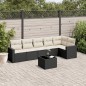 vidaXL Set de comedor de jardín 7 pzas y cojines ratán sintético negro vidaXL Set de comedor de jardín 7 pzas y cojines ratán sintético negro