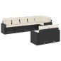 vidaXL Set de sofás de jardín 8 piezas y cojines ratán sintético negro vidaXL Set de sofás de jardín 8 piezas y cojines ratán sintético negro