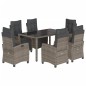 vidaXL Set comedor jardín 7 pzas y cojines ratán sintético gris vidaXL Set comedor jardín 7 pzas y cojines ratán sintético gris