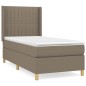 vidaXL Cama box spring con colchón tela gris taupe 80x200 cm vidaXL Cama box spring con colchón tela gris taupe 80x200 cm