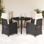 vidaXL Set de muebles jardín 5 pzas con cojines ratán sintético negro vidaXL Set de muebles jardín 5 pzas con cojines ratán sintético negro
