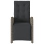 vidaXL Sillón reclinable de jardín con reposapiés ratán sintético gris vidaXL Sillón reclinable de jardín con reposapiés ratán sintético gris