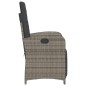 vidaXL Sillón reclinable de jardín con reposapiés ratán sintético gris vidaXL Sillón reclinable de jardín con reposapiés ratán sintético gris