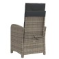 vidaXL Sillón reclinable de jardín con reposapiés ratán sintético gris vidaXL Sillón reclinable de jardín con reposapiés ratán sintético gris