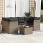 vidaXL Set de sofás de jardín 7 piezas con cojines ratán PE gris vidaXL Set de sofás de jardín 7 piezas con cojines ratán PE gris