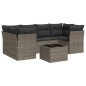 vidaXL Set de sofás de jardín 7 piezas con cojines ratán PE gris vidaXL Set de sofás de jardín 7 piezas con cojines ratán PE gris
