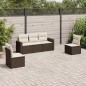 vidaXL Set comedor de jardín 5 piezas y cojines ratán sintético marrón vidaXL Set comedor de jardín 5 piezas y cojines ratán sintético marrón