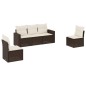 vidaXL Set comedor de jardín 5 piezas y cojines ratán sintético marrón vidaXL Set comedor de jardín 5 piezas y cojines ratán sintético marrón
