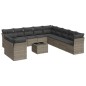 vidaXL Set de sofás de jardín 12 pzas con cojines ratán sintético gris vidaXL Set de sofás de jardín 12 pzas con cojines ratán sintético gris