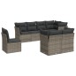 vidaXL Set de sofás de jardín 8 pzas y cojines ratán sintético gris vidaXL Set de sofás de jardín 8 pzas y cojines ratán sintético gris