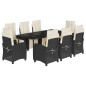 vidaXL Set de comedor de jardín 9 pzas y cojines ratán sintético negro vidaXL Set de comedor de jardín 9 pzas y cojines ratán sintético negro