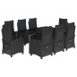 vidaXL Set de comedor de jardín 9 pzas y cojines ratán sintético negro vidaXL Set de comedor de jardín 9 pzas y cojines ratán sintético negro