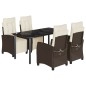 vidaXL Set comedor de jardín 5 piezas y cojines ratán sintético marrón