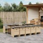 vidaXL Set comedor de jardín 11 pzas con cojines ratán sintético beige vidaXL Set comedor de jardín 11 pzas con cojines ratán sintético beige
