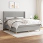 vidaXL Cama box spring con colchón tela gris claro 160x200 cm vidaXL Cama box spring con colchón tela gris claro 160x200 cm